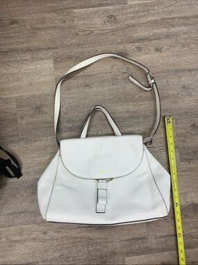 kate spade White Pebbled Leather Shoulder Bag